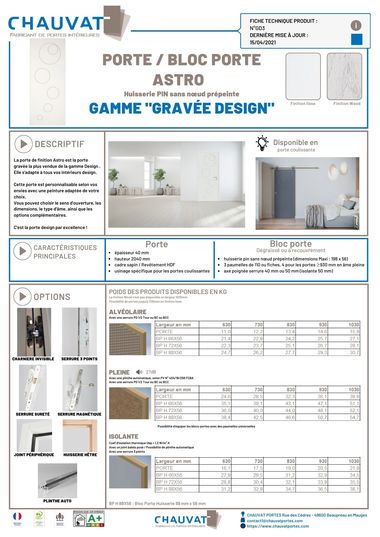 Fiches techniques - Chauvat Portes